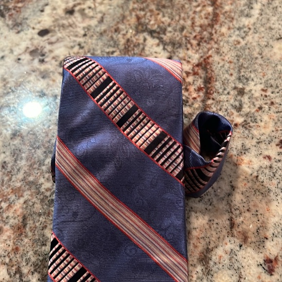Robert Graham Men’s Silk Repp Stripe Tie Multi Colored Floral - Picture 2 of 10